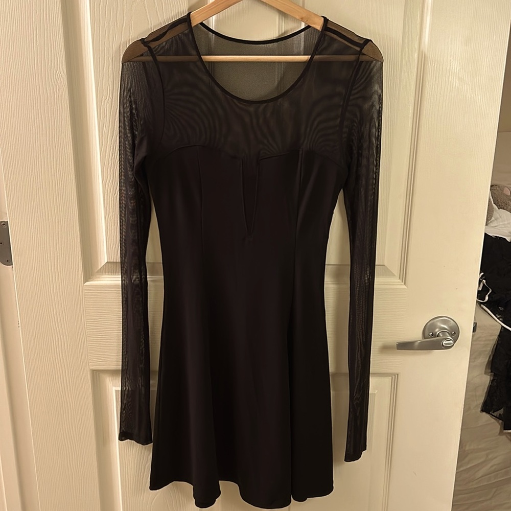 Black dress with mesh